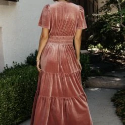 SEE AND BE SEEN Marlowe Velvet Dress In Blush