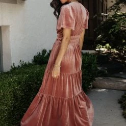 SEE AND BE SEEN Marlowe Velvet Dress In Blush