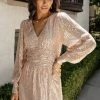 SEE AND BE SEEN Caitlyn Sequin Dress In Rose Gold