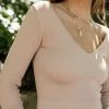 DYNAMIC FASHION New Arrivals Annika Ribbed Top In Taupe