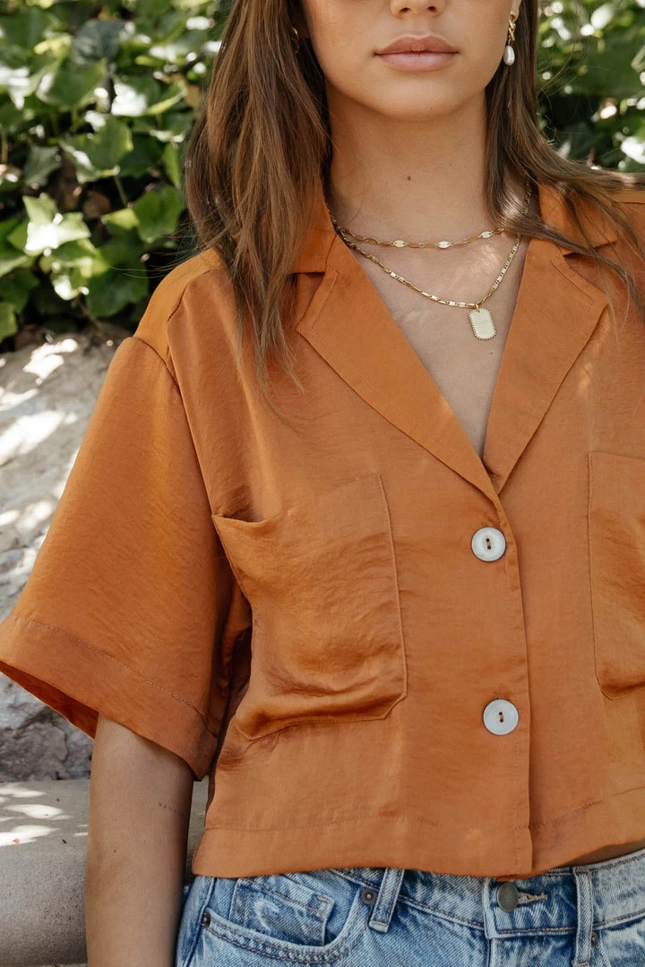 LUSH CLOTHING Haisley Button Up In Orange New Arrivals 5 LUSH CLOTHING Haisley Button Up In Orange New Arrivals