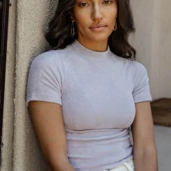 DYNAMIC FASHION Malia Cropped Top In Lavender New Arrivals