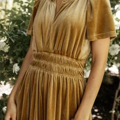 SEE AND BE SEEN Dresses Marlowe Velvet Dress In Gold