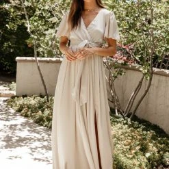 RICARICA Everleigh Maxi Dress In Champagne