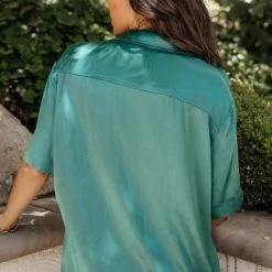 WORUI Trudy Button Up Top In Emerald New Arrivals