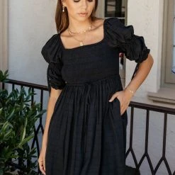 Mustard Seed New Arrivals Reagan Mini Dress In Black