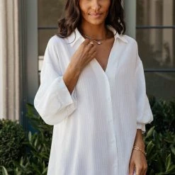 Mustard Seed Tops Skye Button Down In White