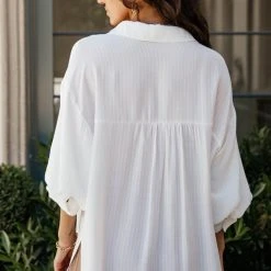 Mustard Seed Tops Skye Button Down In White