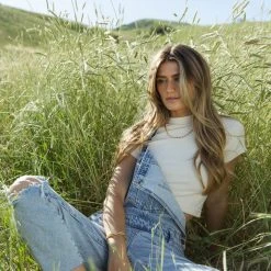 HIDDEN JEANS Daisie Distressed Overalls Denim