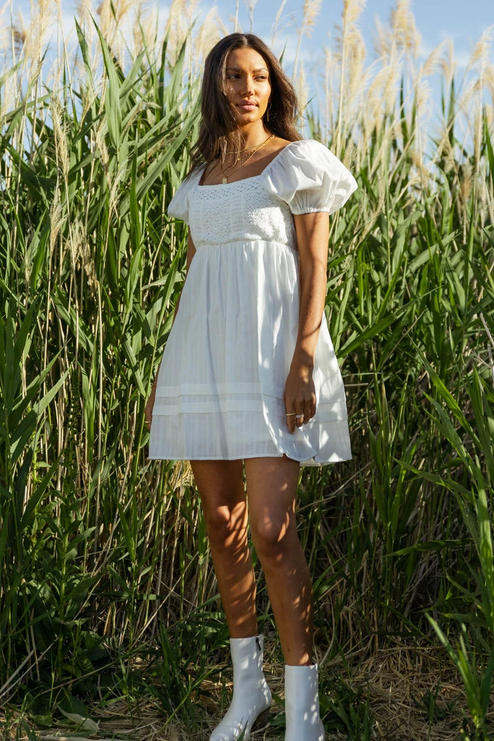 VERY J New Arrivals Cameron Mini Dress In White 4 VERY J New Arrivals Cameron Mini Dress In White