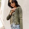 GINGER G Stanley Button Front Top In Olive