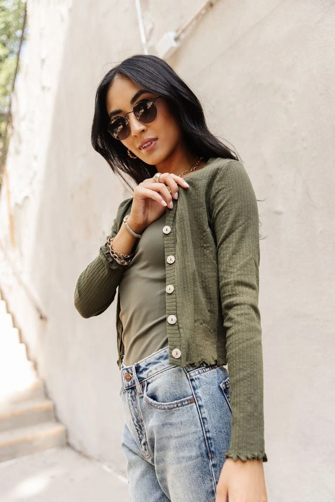 GINGER G Stanley Button Front Top In Olive 3 GINGER G Stanley Button Front Top In Olive