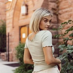 Vero Moda Sydia Tee In Sage 19 Vero Moda Sydia Tee In Sage