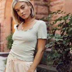 Vero Moda Sydia Tee In Sage