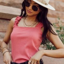 LISTICLE Presley Tank Top In Ivory Tees & Tanks