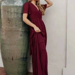RICARICA PREORDER - Josie Maxi Dress In Burgundy New Arrivals