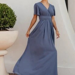 RICARICA PREORDER - Josie Maxi Dress In Slate Blue Preorders