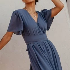 RICARICA PREORDER - Josie Maxi Dress In Slate Blue Preorders
