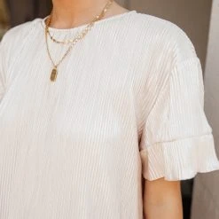 SEE AND BE SEEN New Arrivals Miriam Mini Dress In Gold