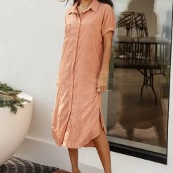 SINA New Arrivals Joline Midi Dress In Peach