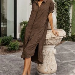 SINA New Arrivals Joline Midi Dress In Brown