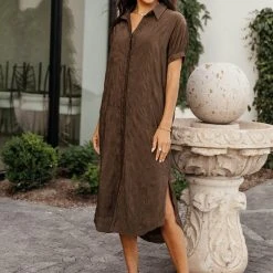 SINA New Arrivals Joline Midi Dress In Brown