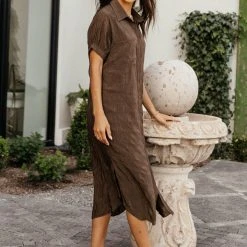 SINA New Arrivals Joline Midi Dress In Brown