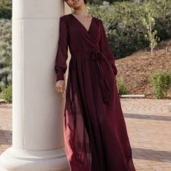 RICARICA PREORDER - Veronica Maxi Dress In Burgundy Preorders