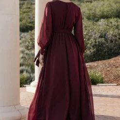 RICARICA PREORDER - Veronica Maxi Dress In Burgundy Preorders