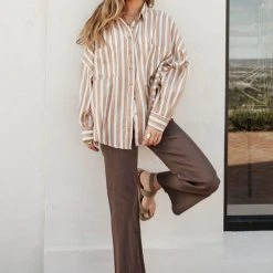 MIOU MUSE PREORDER - Darian Pants In Brown New Arrivals