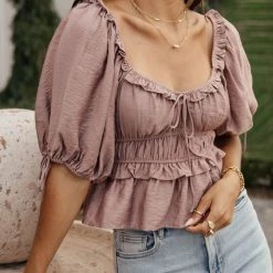 Mustard Seed Selena Top In Mauve