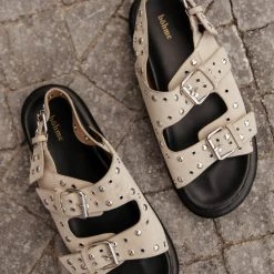 BEAST FASHION Zaya Buckle Sandals In Beige