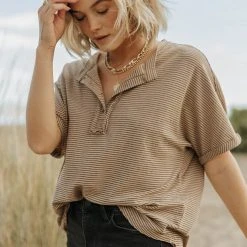 WELLMADE INC Tops Gregor Striped Top