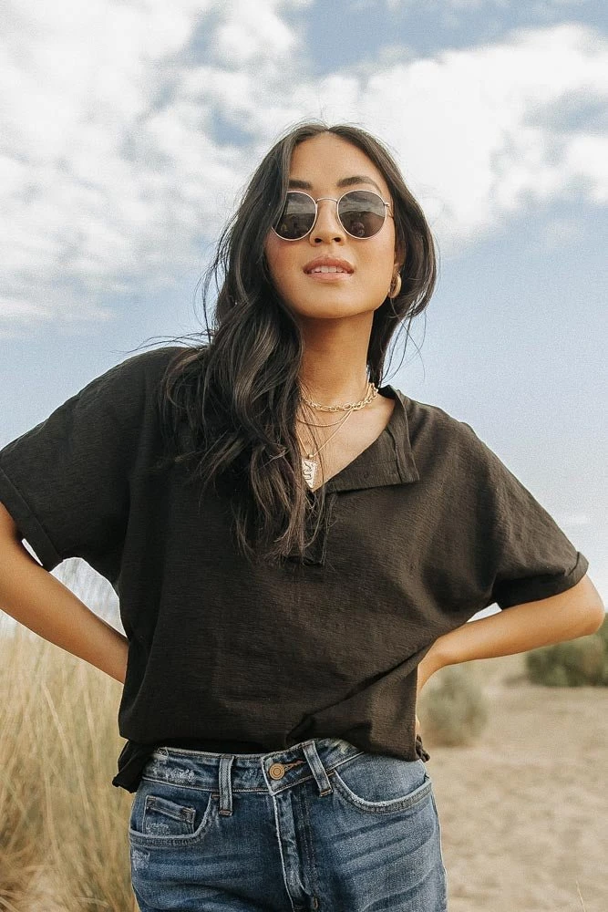 WELLMADE INC Thiago Top In Black 7 WELLMADE INC Thiago Top In Black