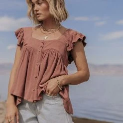 MILLIBON POLYMOND DK INC Milo Blouse In Rose - FINAL SALE Tops