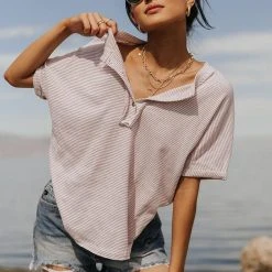 WELLMADE INC Tops Gregor Striped Top