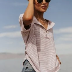 WELLMADE INC Tops Gregor Striped Top