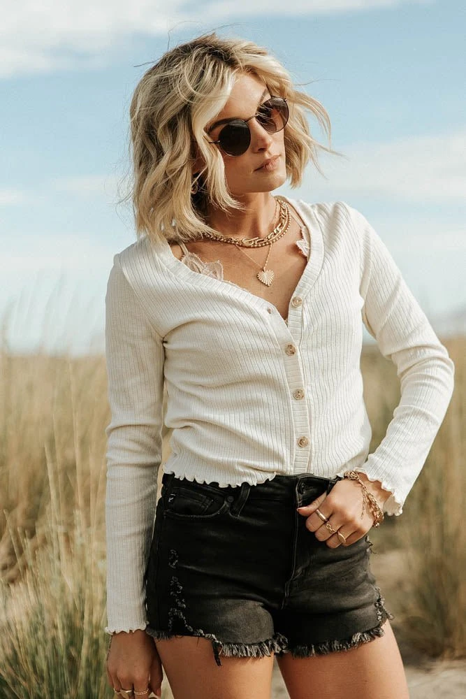 GINGER G Stanley Button Front Top In Burgundy Tops 7 GINGER G Stanley Button Front Top In Burgundy Tops