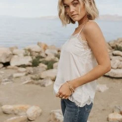 Storia Cosette Lace Camisole In Ivory - FINAL SALE Tops