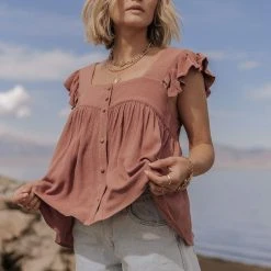 MILLIBON POLYMOND DK INC Milo Blouse In Rose - FINAL SALE Tops