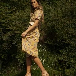 LAKE FLOWER FASHION Thandie Midi Dress In Yellow New Arrivals