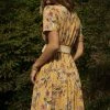 LAKE FLOWER FASHION Thandie Midi Dress In Yellow New Arrivals