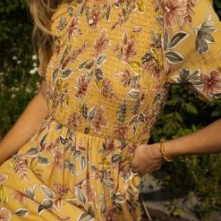 LAKE FLOWER FASHION Thandie Midi Dress In Yellow New Arrivals