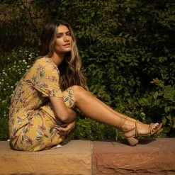 LAKE FLOWER FASHION Thandie Midi Dress In Yellow New Arrivals