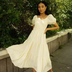 SINA Gemma Midi Dress In Cream New Arrivals