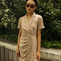 FINAL TOUCH COLLECTION Beck Mini Dress In Taupe