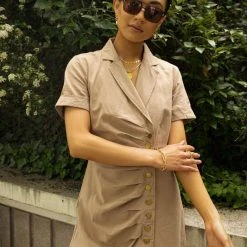 FINAL TOUCH COLLECTION Beck Mini Dress In Taupe