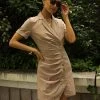 FINAL TOUCH COLLECTION Beck Mini Dress In Taupe