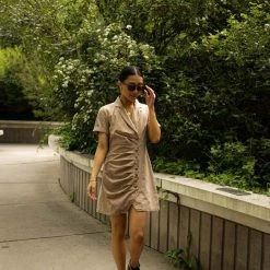 FINAL TOUCH COLLECTION Beck Mini Dress In Taupe