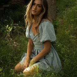 Mustard Seed Michelle Mini Dress In Light Blue